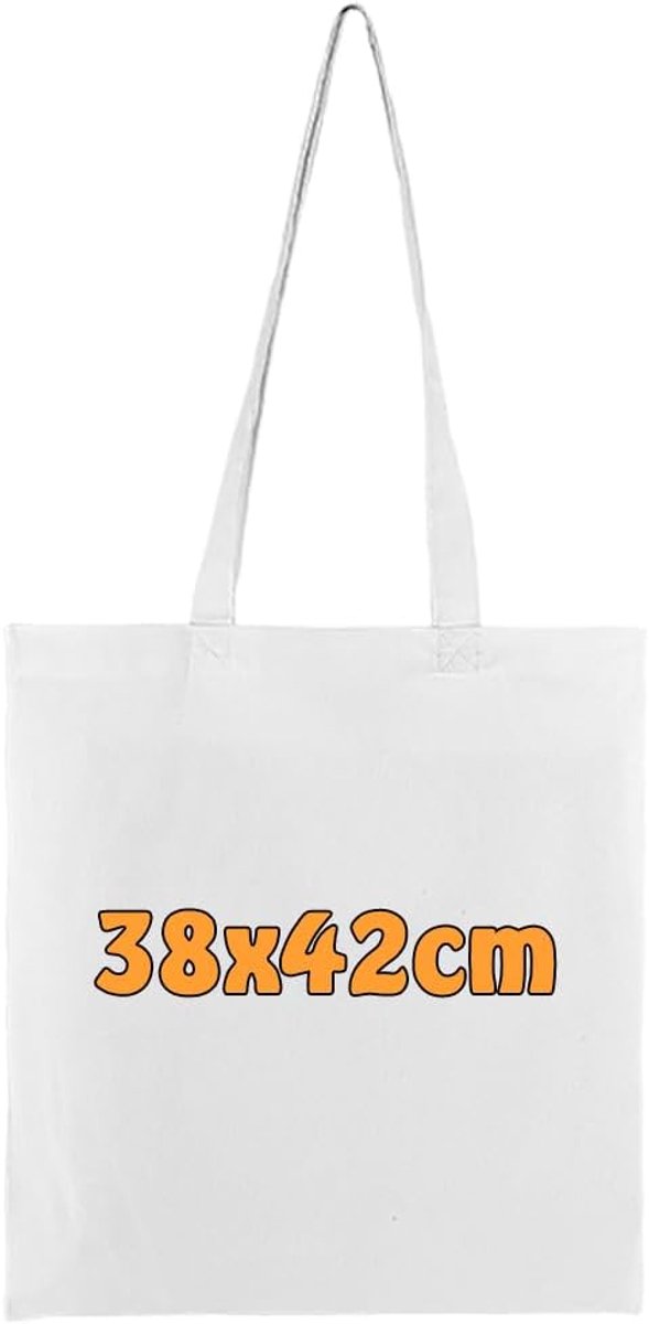 Cottonbagjoe Cotton bag jute bag unprinted with two long handles 15x42cm - ShopVlot