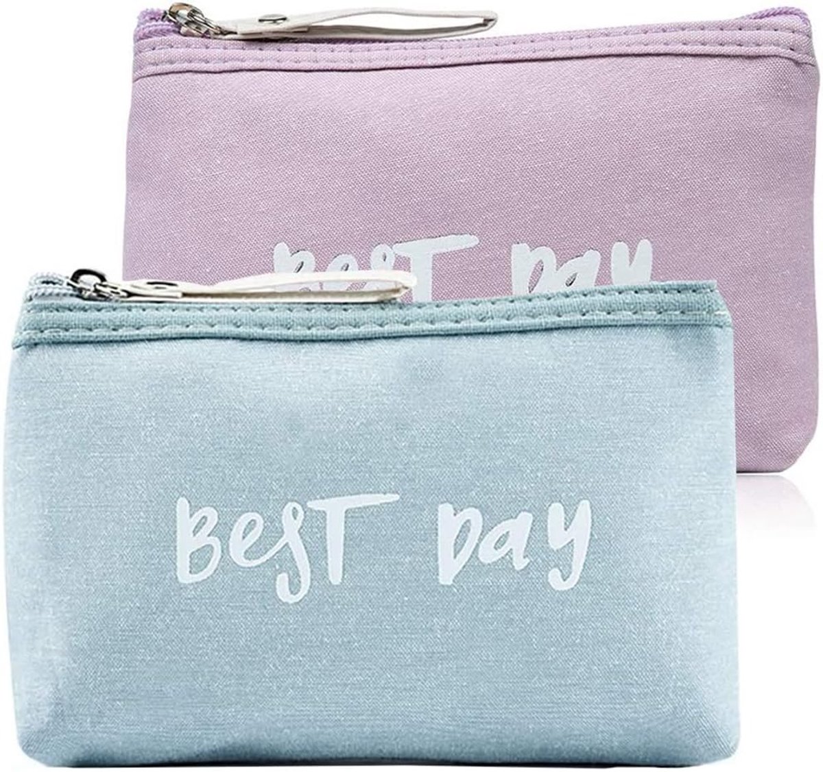 2 Pieces Travel Bag, Small Makeup Bag, Mini Cosmetic Bag, Coin Bag, Cotton Linen Portable Zipper Toiletry Bag for - ShopVlot