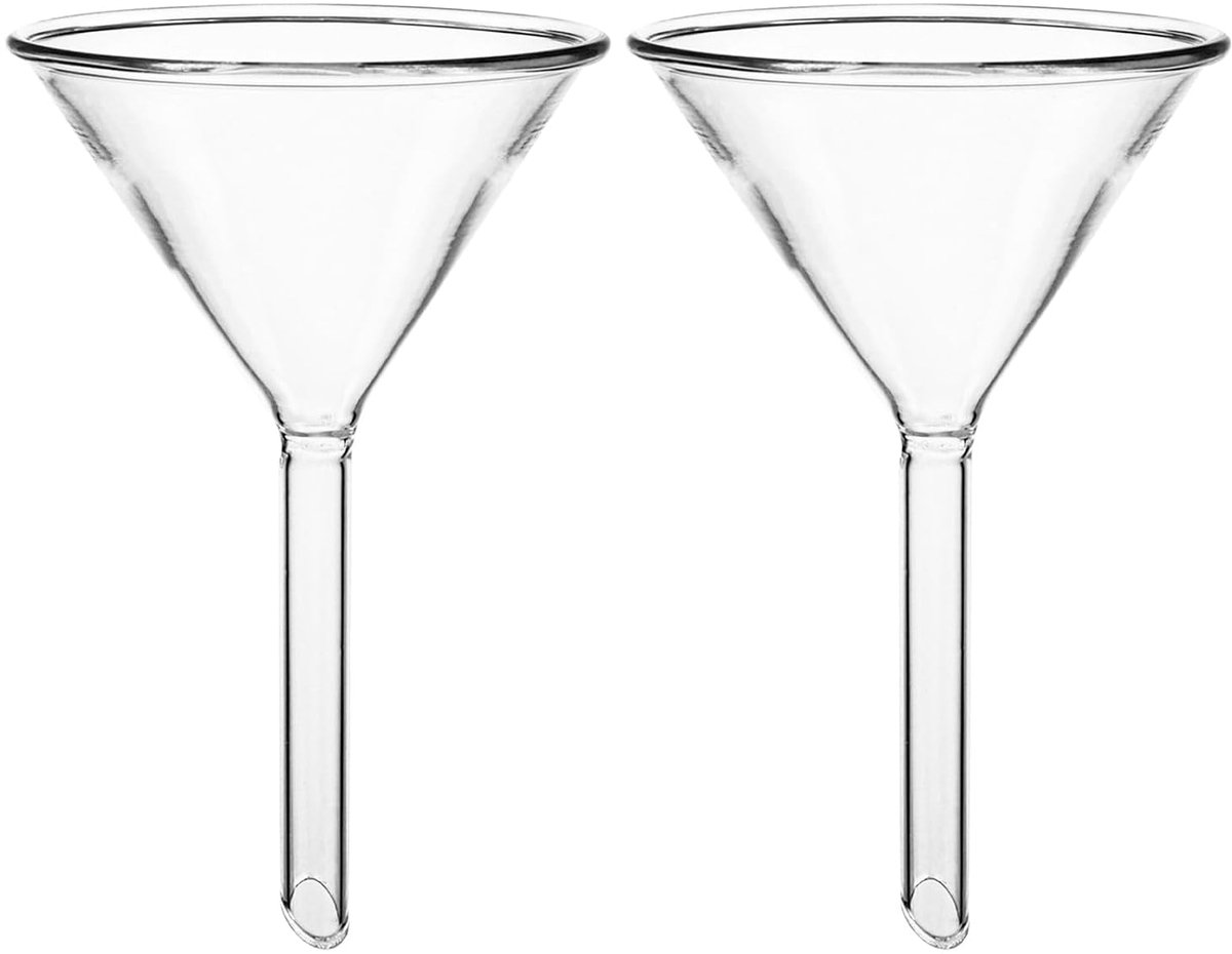 YAYODS Glass Funnels, 2 Pieces, 60 mm Diameter, Transparent High Borosilicate Glass Funnel for Laboratory Work, School - ShopVlot