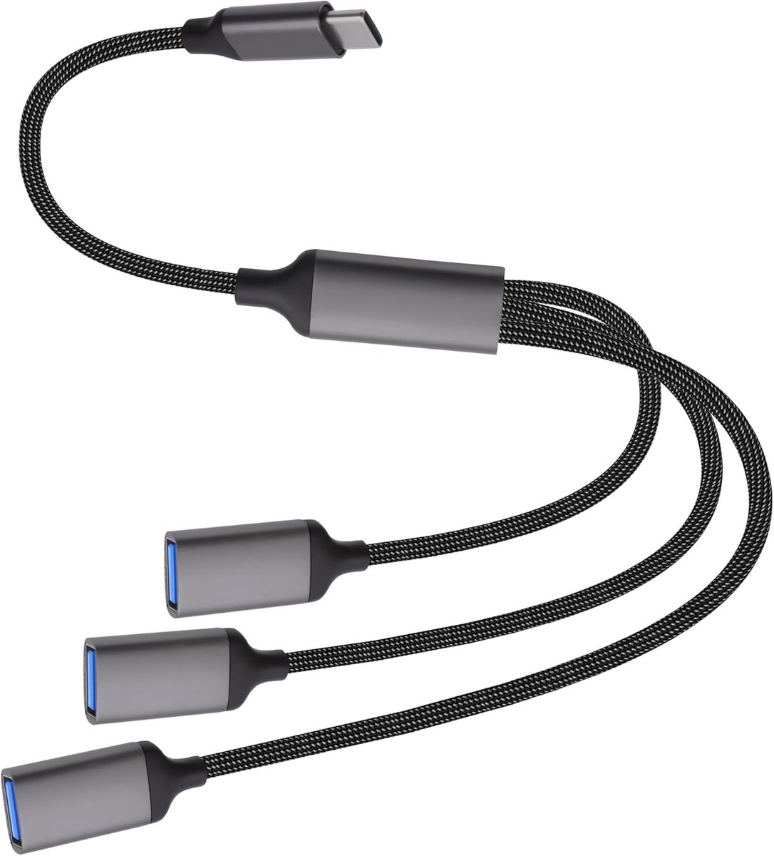 USB Type C to USB OTG Splitter Y Cable Converter Multi-USB Port Expander Hub Adapter, 1 Type C to 3 USB 2.0 for Phone - ShopVlot