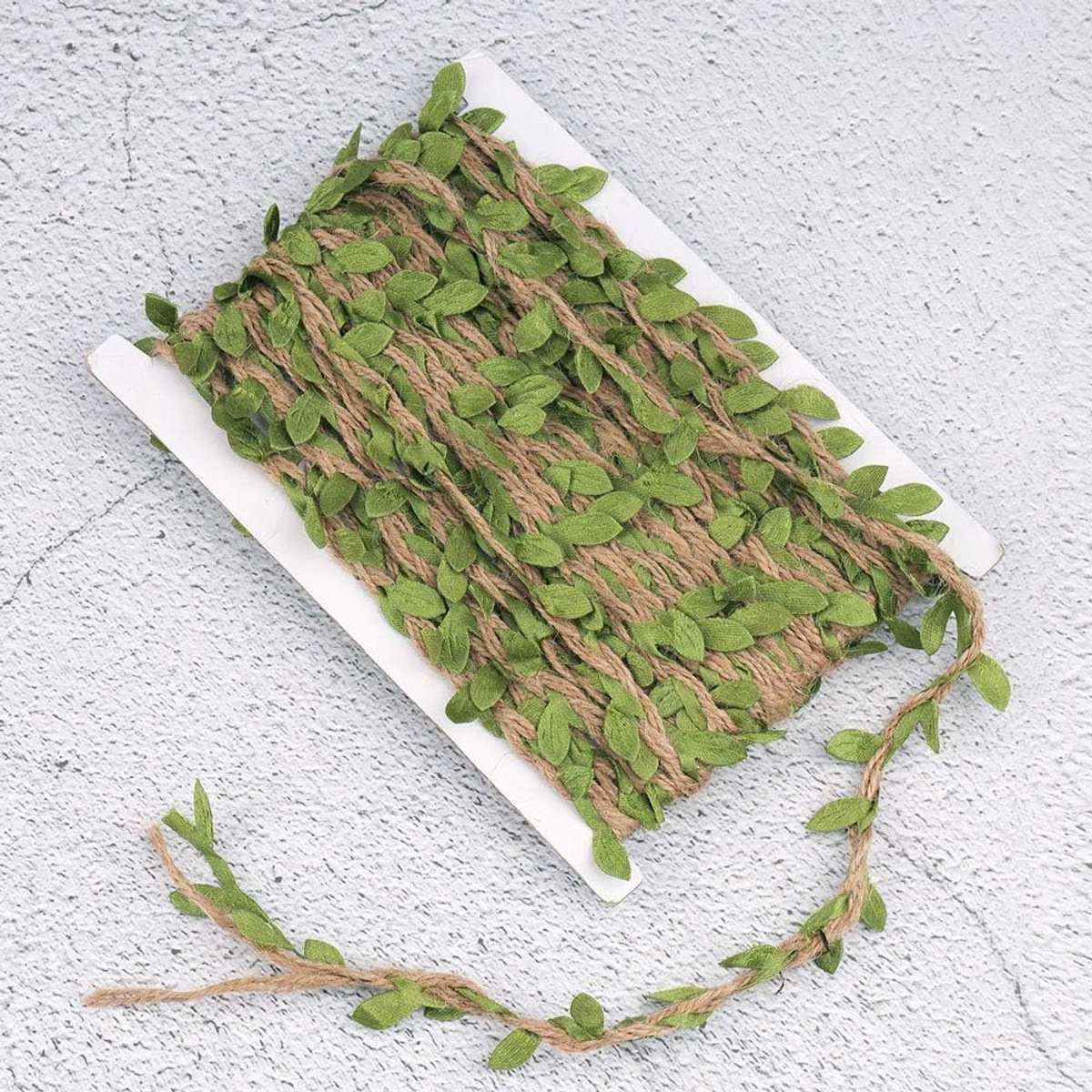 Jute Cord 20 m Natural Jute Vine with Artificial Green Leaves Jute 5 mm Decorative Vine for Crafts Wedding Party - ShopVlot