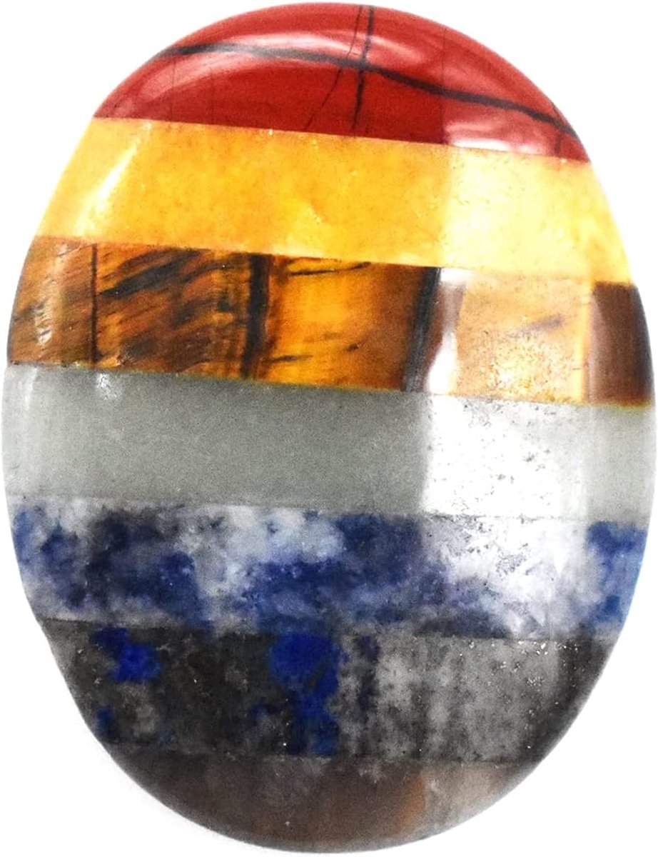 Seven Chakra Trouble Stone (Oval Shape), Synthetic Resin, Yellow Topaz - ShopVlot