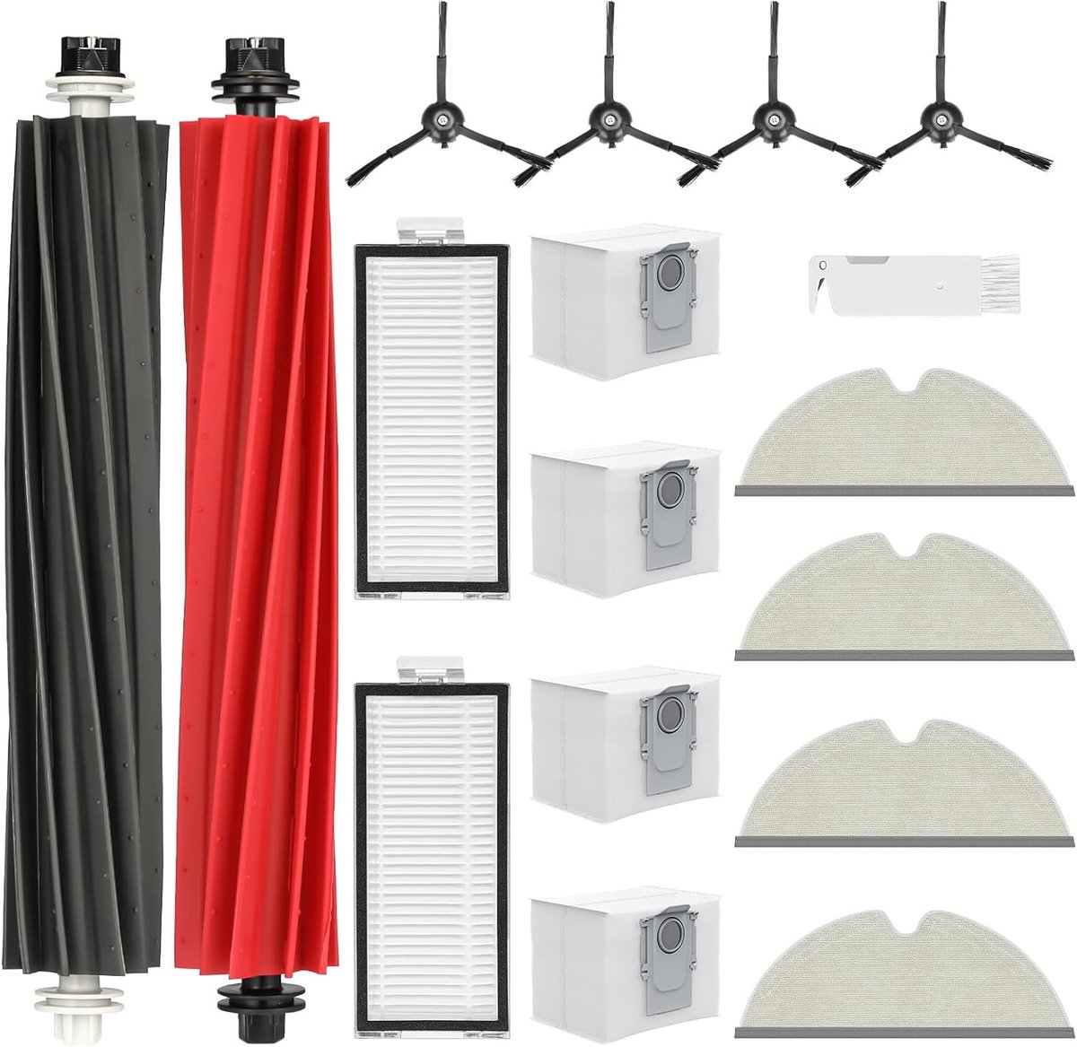 17 pieces accessories for Roborock Q5 Pro+ /Q5 Pro/Q5 Max+/Q8 Max+/Q8 Max Vacuum Cleaner, 2 Main Brushes, 2 HEPA - ShopVlot