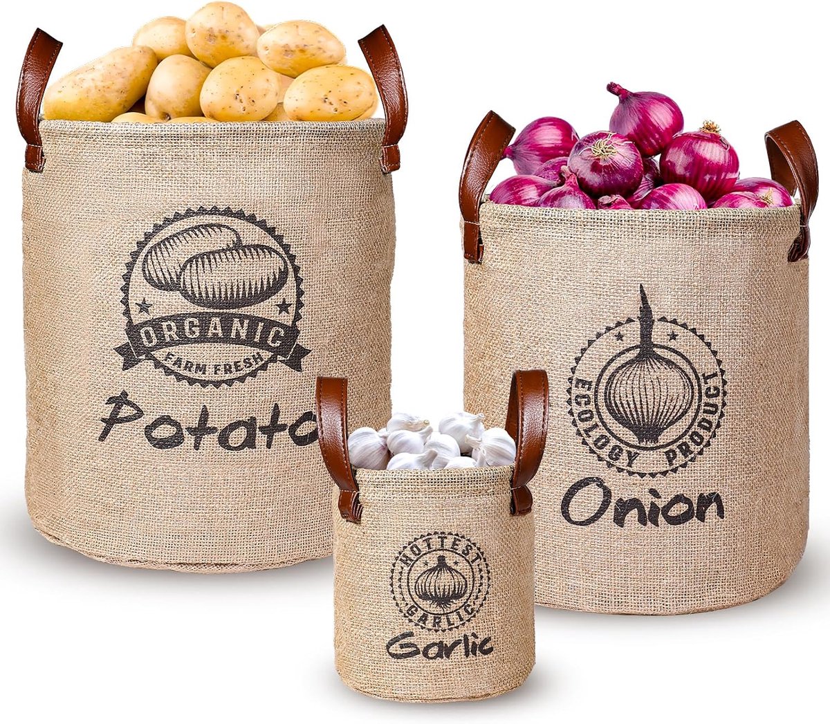 Kamehame Potato and Onion Storage Bags, Pack of 3 - ShopVlot