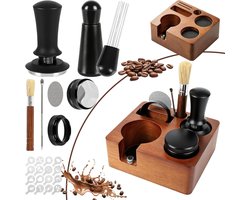 Complete 9-delige set voor koffieliefhebbers met tamper, WDT-tool, dosing ring en meer accessoires voor perfecte koffie en latte art