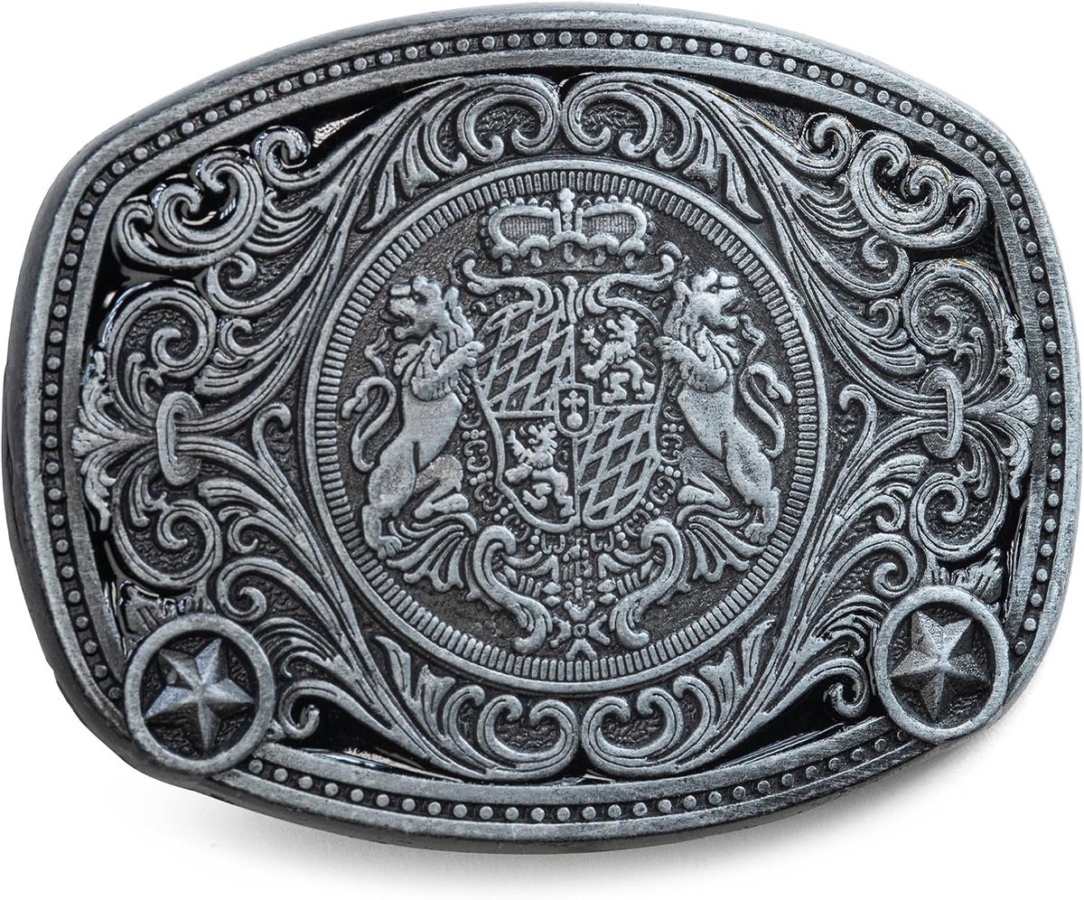Schöneberger Trachten Couture Belt Buckle Deer & Weapon, Interchangeable Clasp for 40 mm Belt - ShopVlot