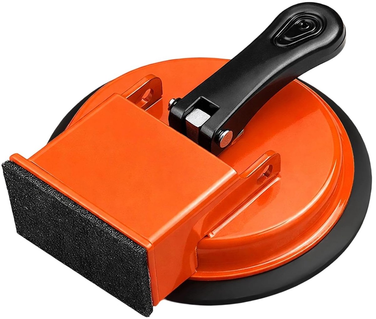 Laminaat zuignap 12,3 cm - oranje rubber - handgreep - ideaal voor reparaties - ShopVlot