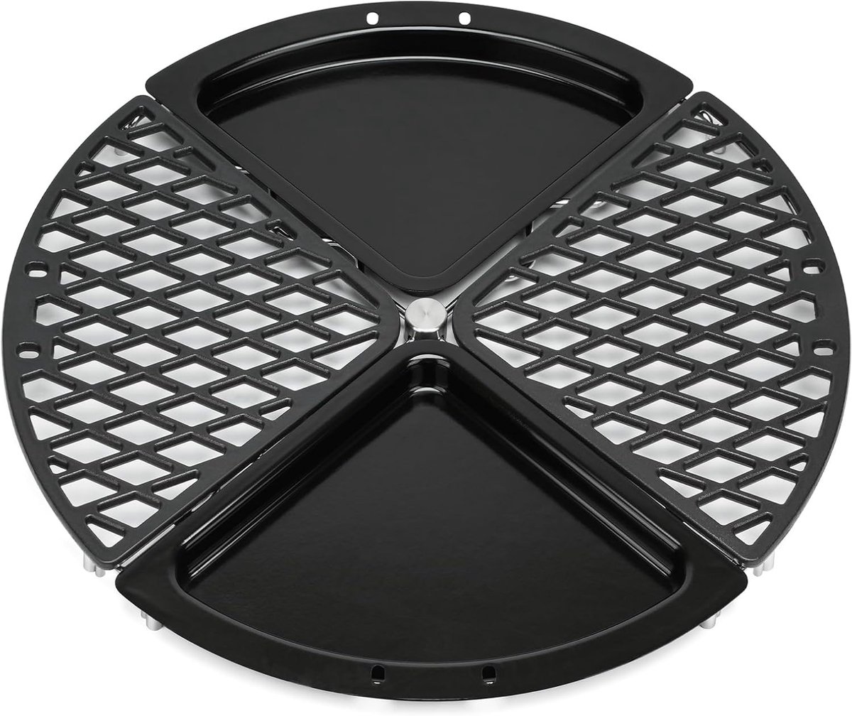 Grillplaat en Grillrooster Set voor Weber 57cm - Gietijzer - Multifunctioneel - Ideaal voor Grillen en Bakken - ShopVlot