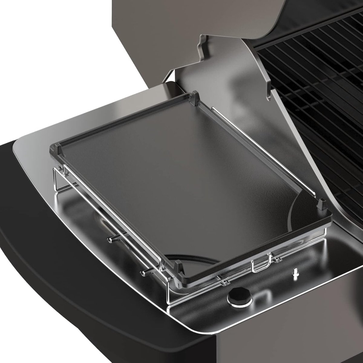 Grillpan gietijzer 36,8 cm - omkeerbare pan met RVS frame - veelzijdig gebruik voor grillen en bakken - ShopVlot