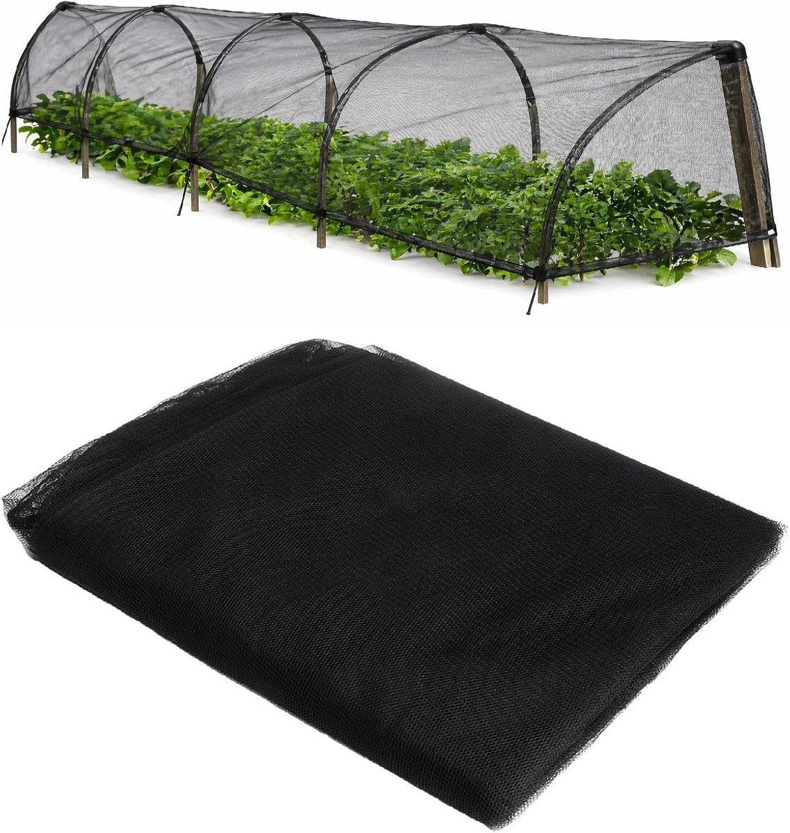 Muggennet 6 m x 2,4 m - Fijnmazig - Insectbescherming - Ideaal voor groente en fruit - ShopVlot