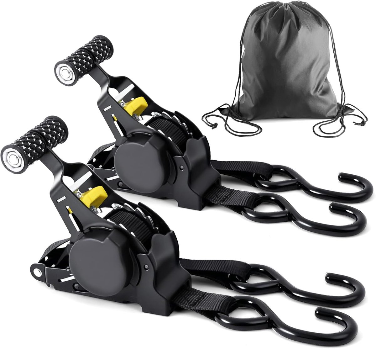 Retractable lashing straps 2-pack - 680 kg breeksterkte - heavy duty - ideaal voor motoren - ShopVlot