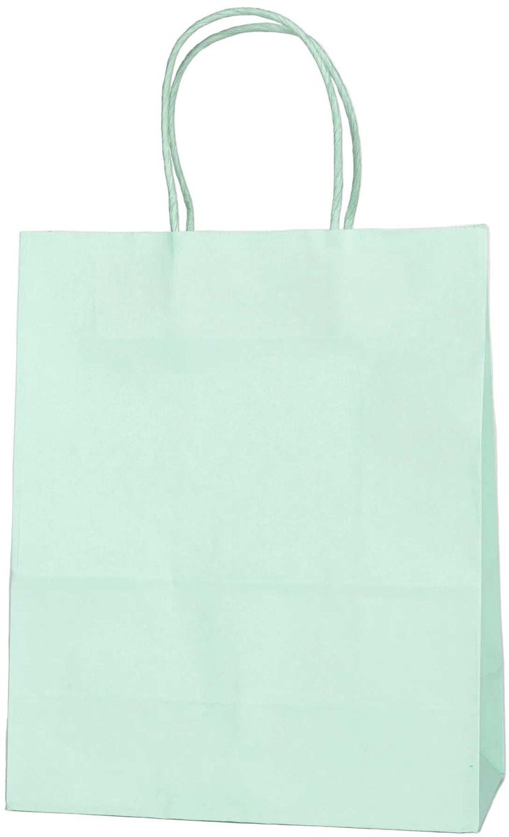 Papieren Draagtas - 60 Stuks -Licht Groen- 22x27x11cm - Papieren Tasjes - Kraft Tas - Tassen - Cadeau Tas - Hoogwaardig Kraft Papier - Eco-vriendelijk - Ideaal voor Geschenken - Lasentopack