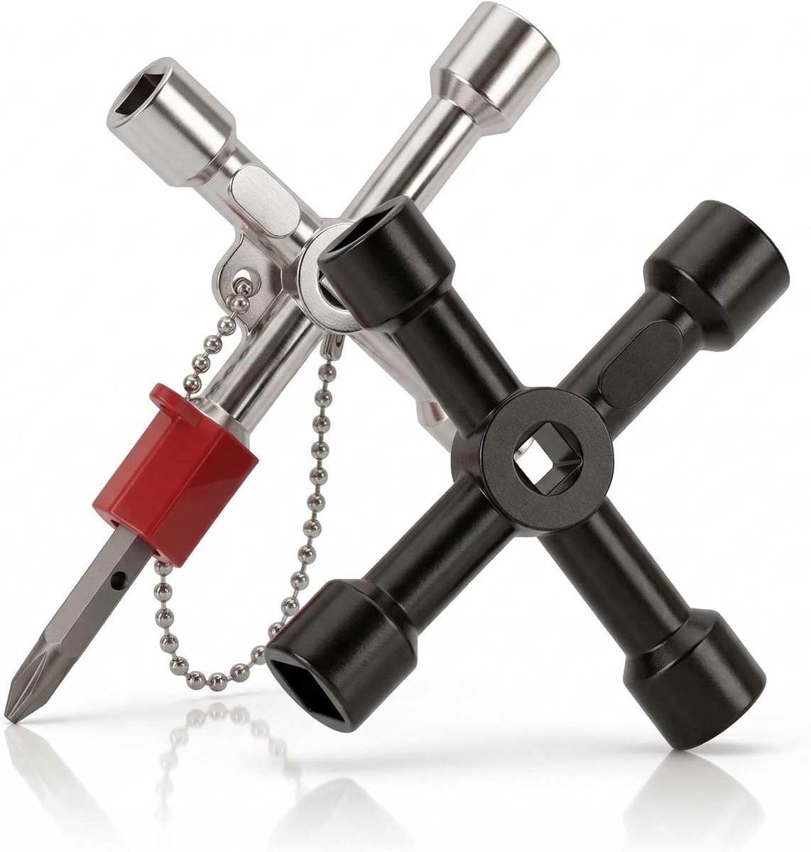 Set van 2 driehoekssleutels - zinklegering - multifunctioneel - ideaal voor elektrische kasten - ShopVlot