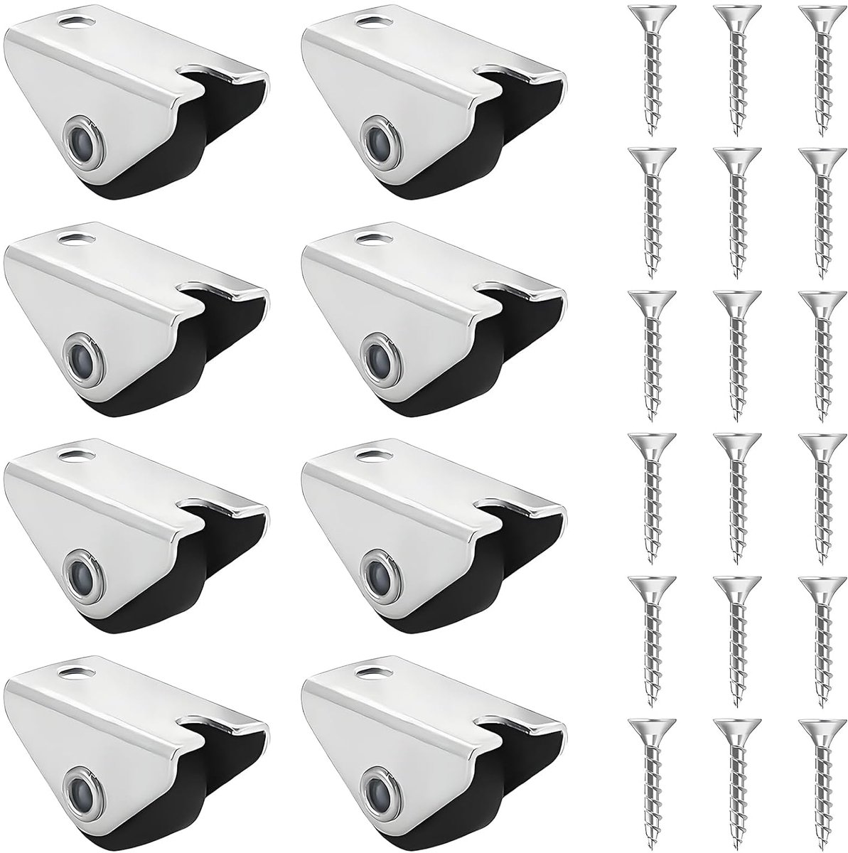 Meubelwielen mini - pack van 8 - inclusief metalen montagesteun en schroeven - ideaal voor het verplaatsen van meubels - ShopVlot