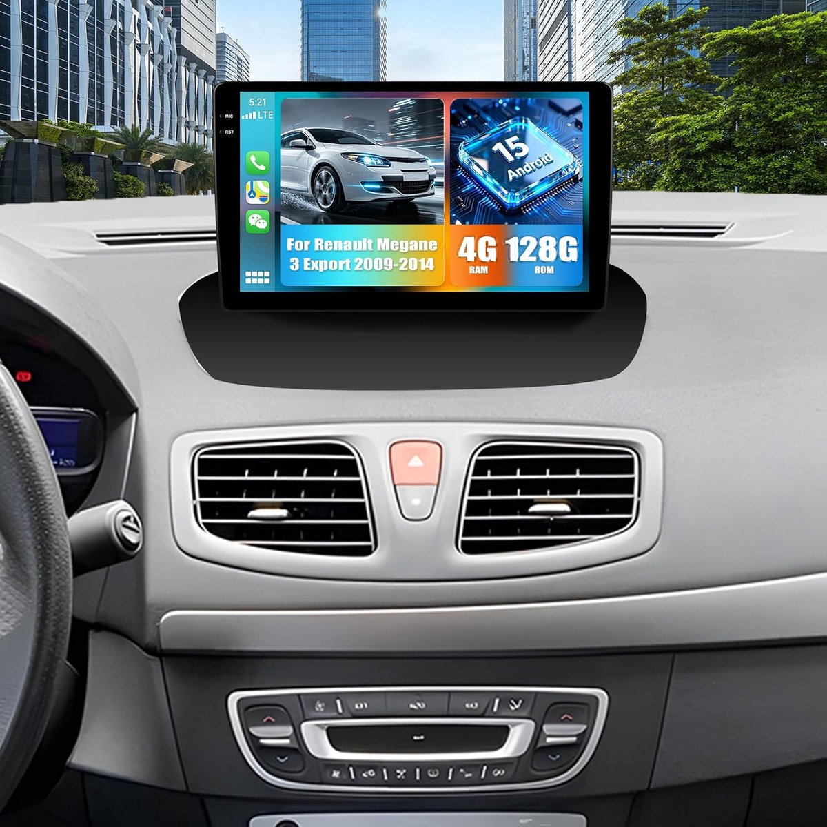 Android-auto-radiosysteem 9" - Renault Mégane III Export (2009–2014) - 4+128 GB - draadloos CarPlay - ShopVlot