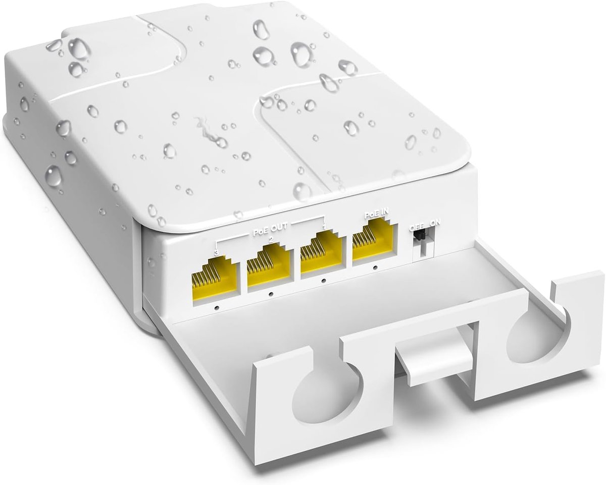 PoE extender 1 in 3 uit - waterdicht IP66 - 30W max vermogen - ideaal voor buitengebruik - ShopVlot