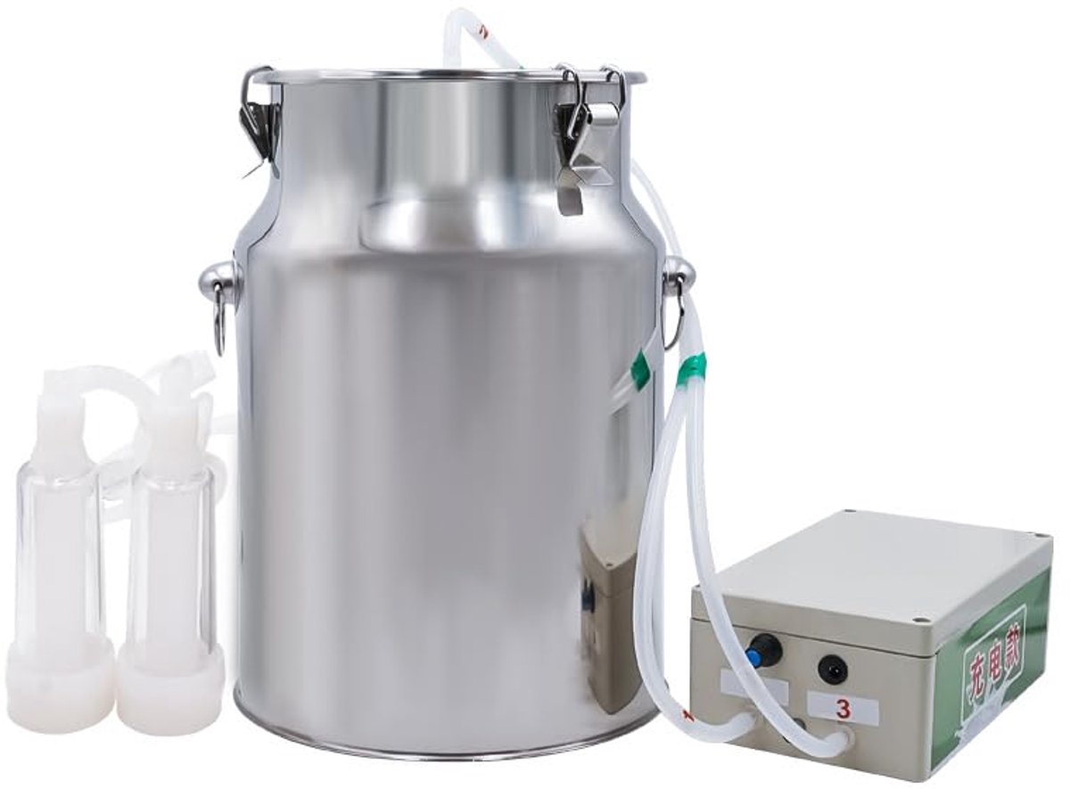 Geitenmelkmachine 10 liter - roestvrij staal - automatische stop - eenvoudig te reinigen - ShopVlot