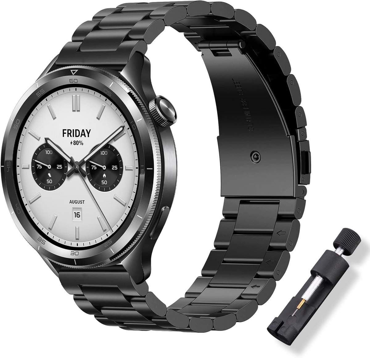 22mm horlogeband voor Xiaomi Watch S3/2 Pro/S2/S1 Pro/S1 Active - verstelbaar roestvrijstalen armband - ShopVlot