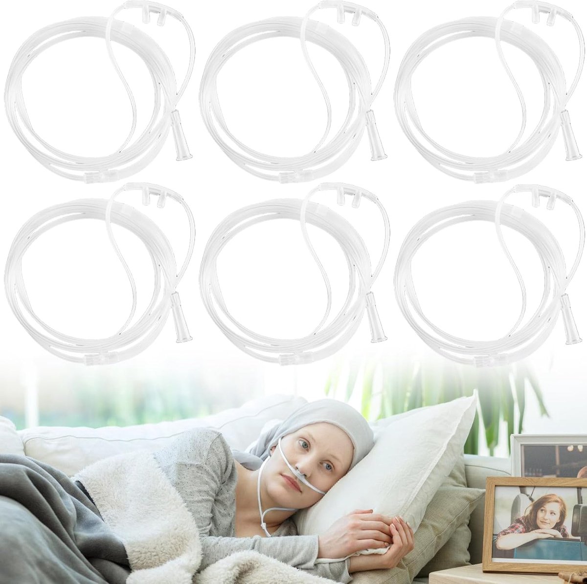 Oxygen glasses set van 6 - met 500 cm O2 slang - comfortabele neusglazen - ideaal voor zuurstoftherapie - ShopVlot