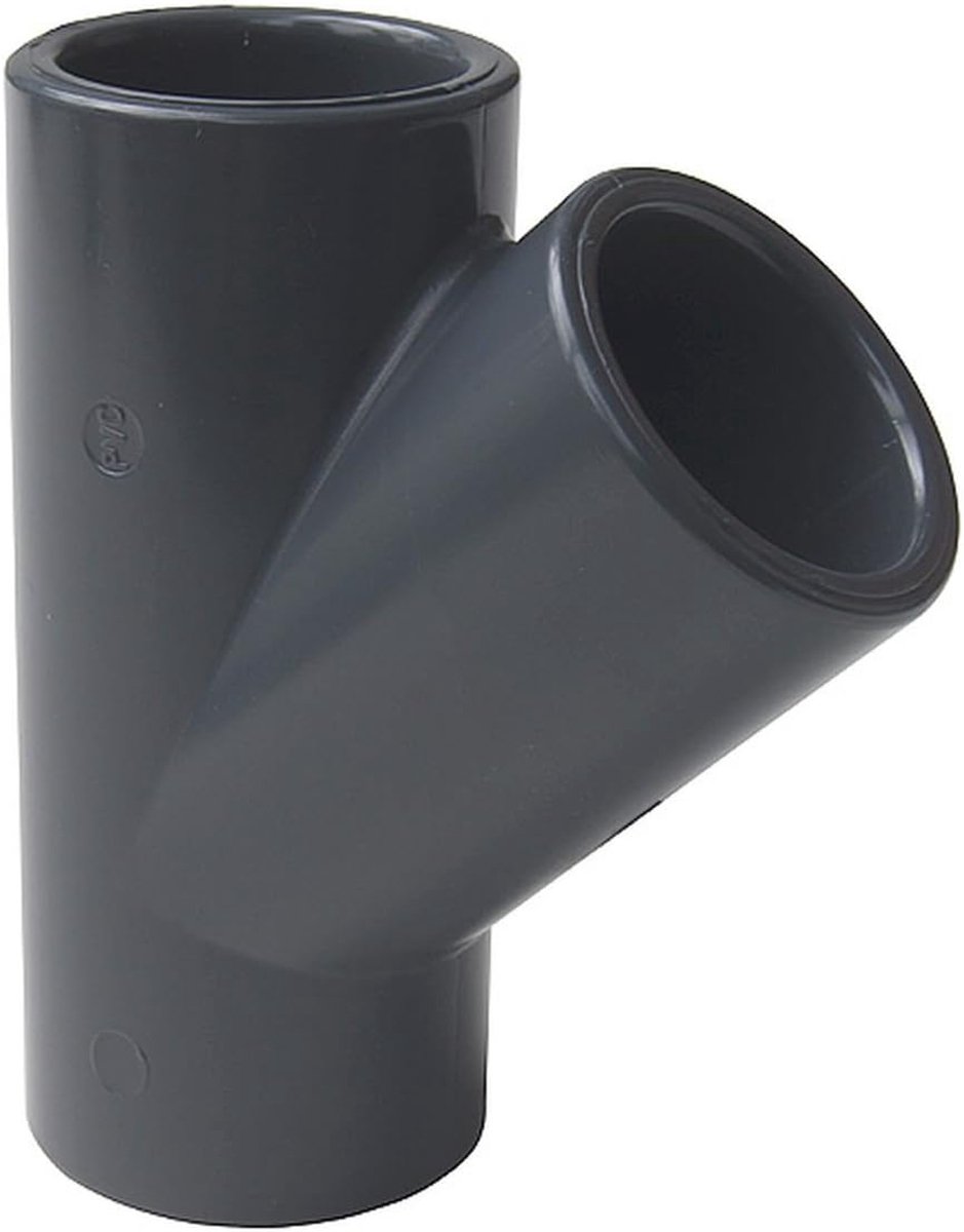 PVC T-stuk 45° 63mm - PN16 - 16 bar werkdruk - Gemakkelijk te bevestigen - ShopVlot