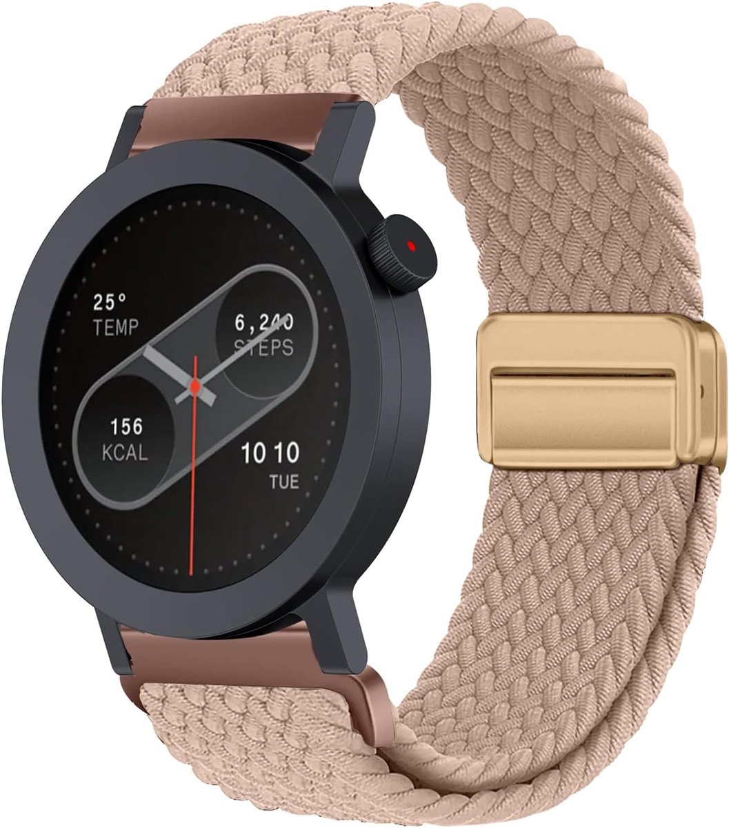 Horloge band vervangbaar - magnetische nylon strap - milk tea kleur - geschikt voor CMF by Nothing Watch Pro 2 - ShopVlot
