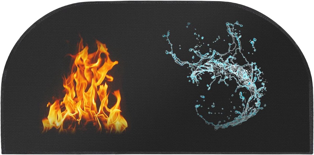 Vuurhaard beschermplaat 50 x 102 cm - halfcirkel - vlamvertragend materiaal - bescherming tegen vonken - ShopVlot
