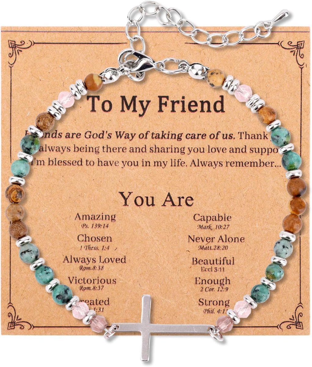 Religieuze kruisarmband voor vrouwen - handgemaakt - inspirerende sieraden - perfect als cadeau - ShopVlot