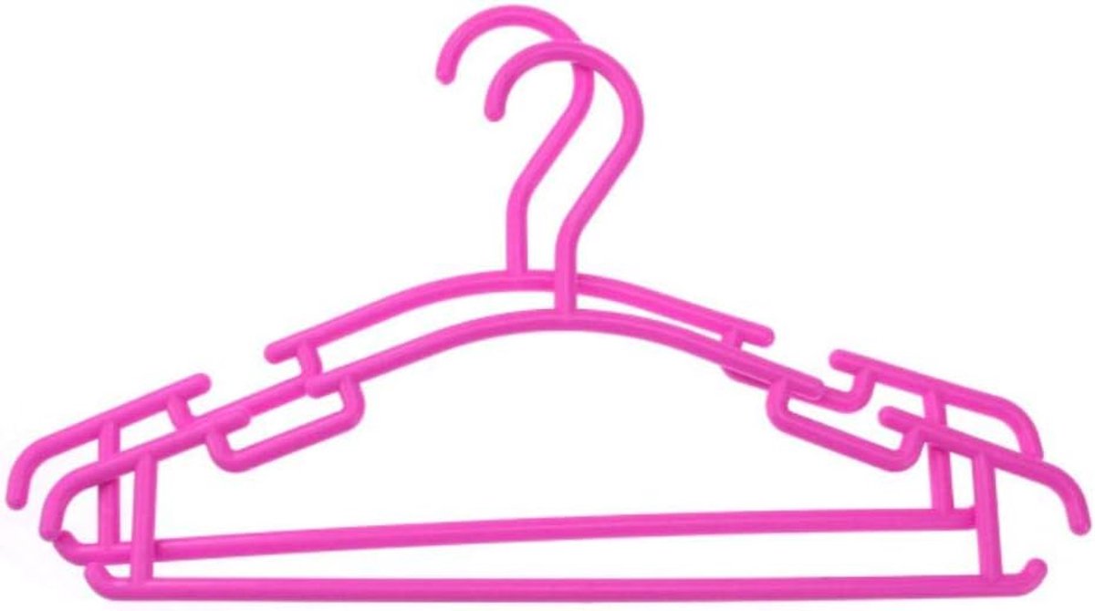Kledinghanger S - plastic haak - roze - ruimtebesparend voor kledingorganisatie - ShopVlot