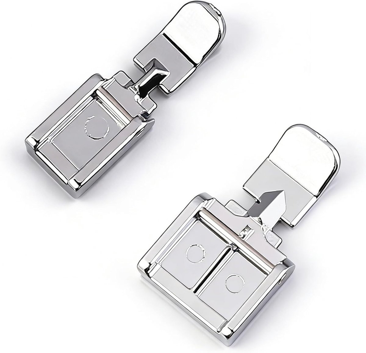Naaivoetjes Set - Ritsvoetjes - Ritssluitingen Naaien - Snel Klikmechanisme - 2 Stuks - Zilver