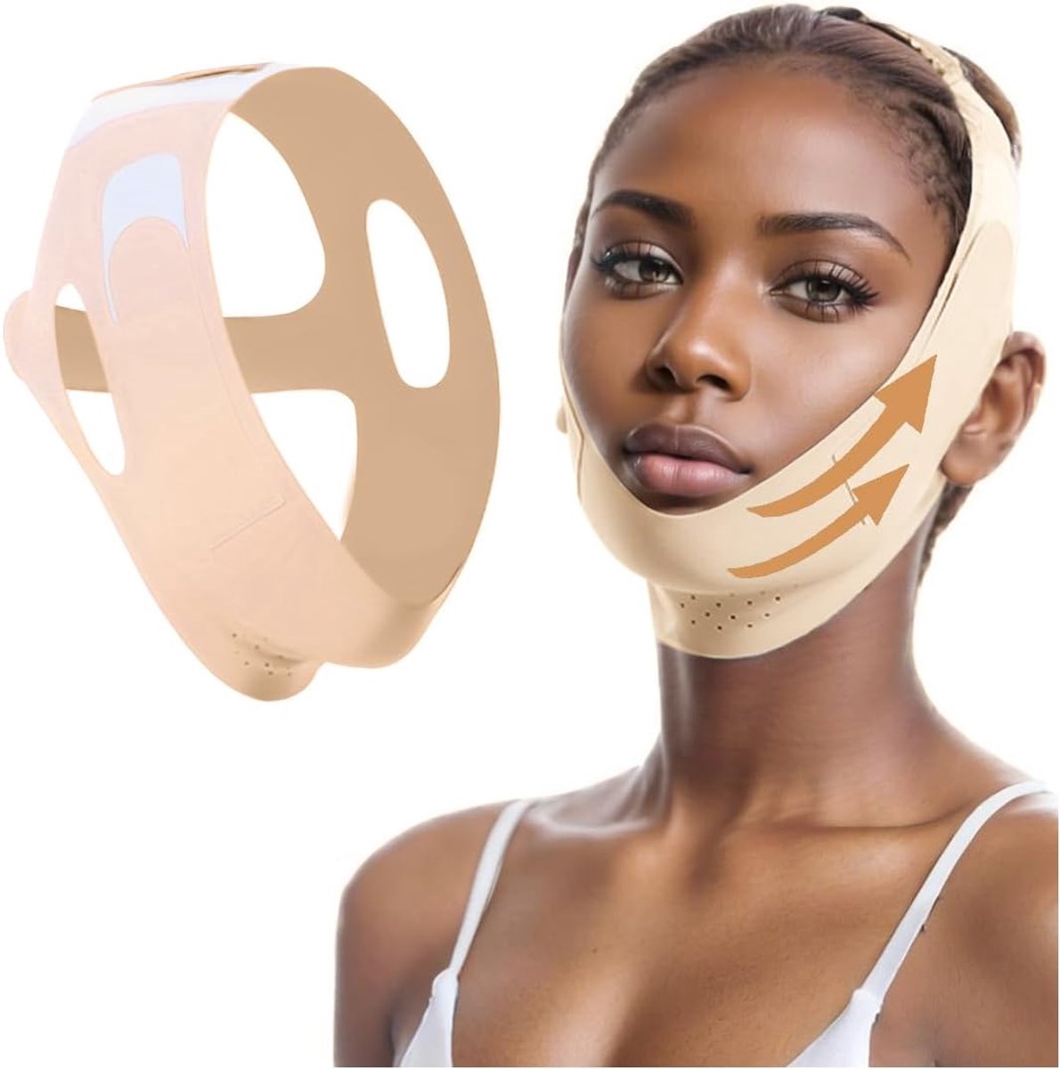 V-vormige kin gezicht verstrakband - nylon - ademend - vermindert dubbele kin - ShopVlot
