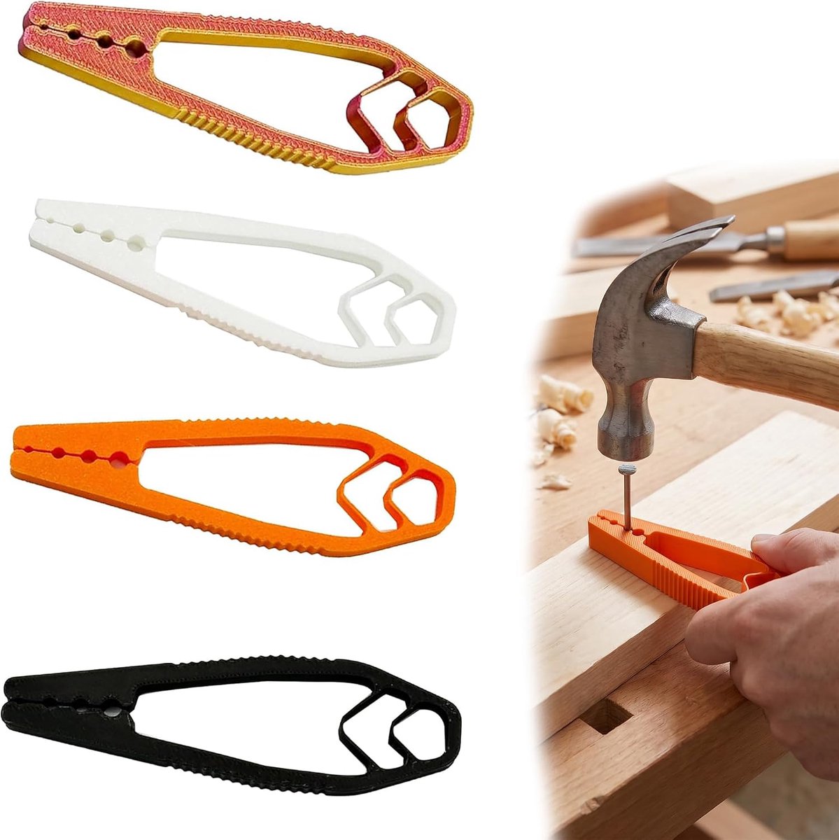 Nagelhouder Tool 4 Stks - Vingerbescherming - Ergonomische Grip - Veilig hameren - ShopVlot