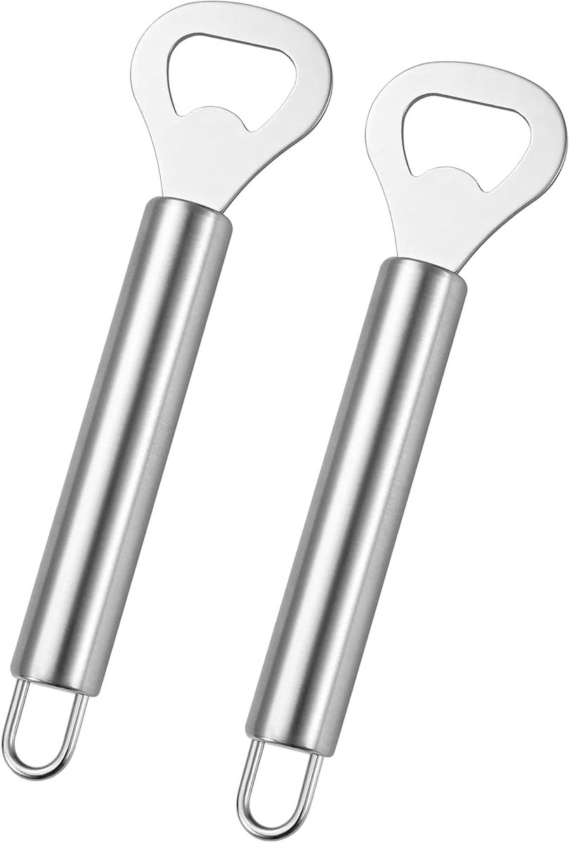 Flesopener 2 stuks - roestvrij staal - draagbaar ontwerp - ideaal voor thuis en buiten - ShopVlot