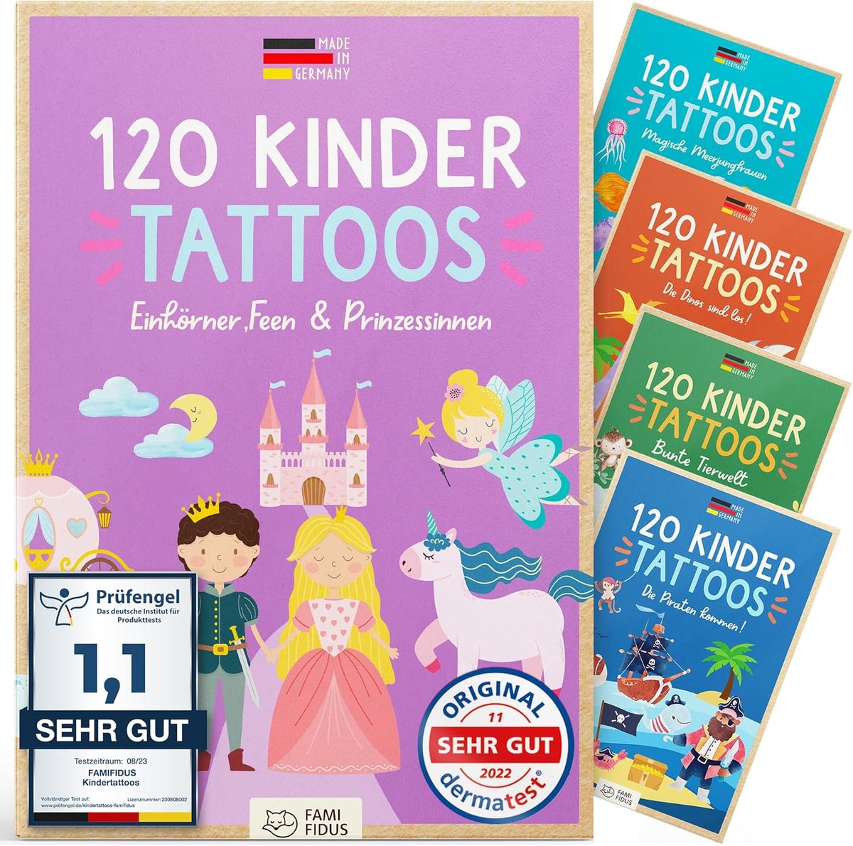 Kindertattoos 120 stuks - huidvriendelijk - vegan - eenvoudig aan te brengen - ShopVlot