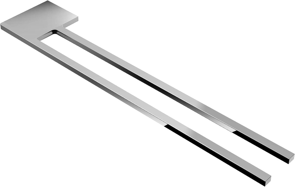 Handdoekhouder slim 400 mm - aluminium chroom - minimalistisch design - eenvoudig te monteren - ShopVlot