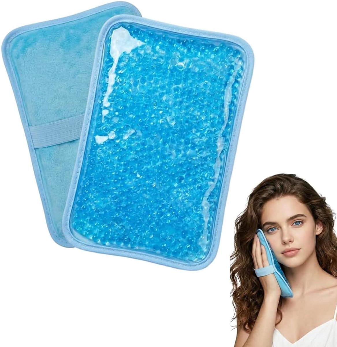 Herbruikbare gelkompressen 19,5 x 12 cm - voor knieën, ellebogen en schouders - comfortabel polsband - ShopVlot