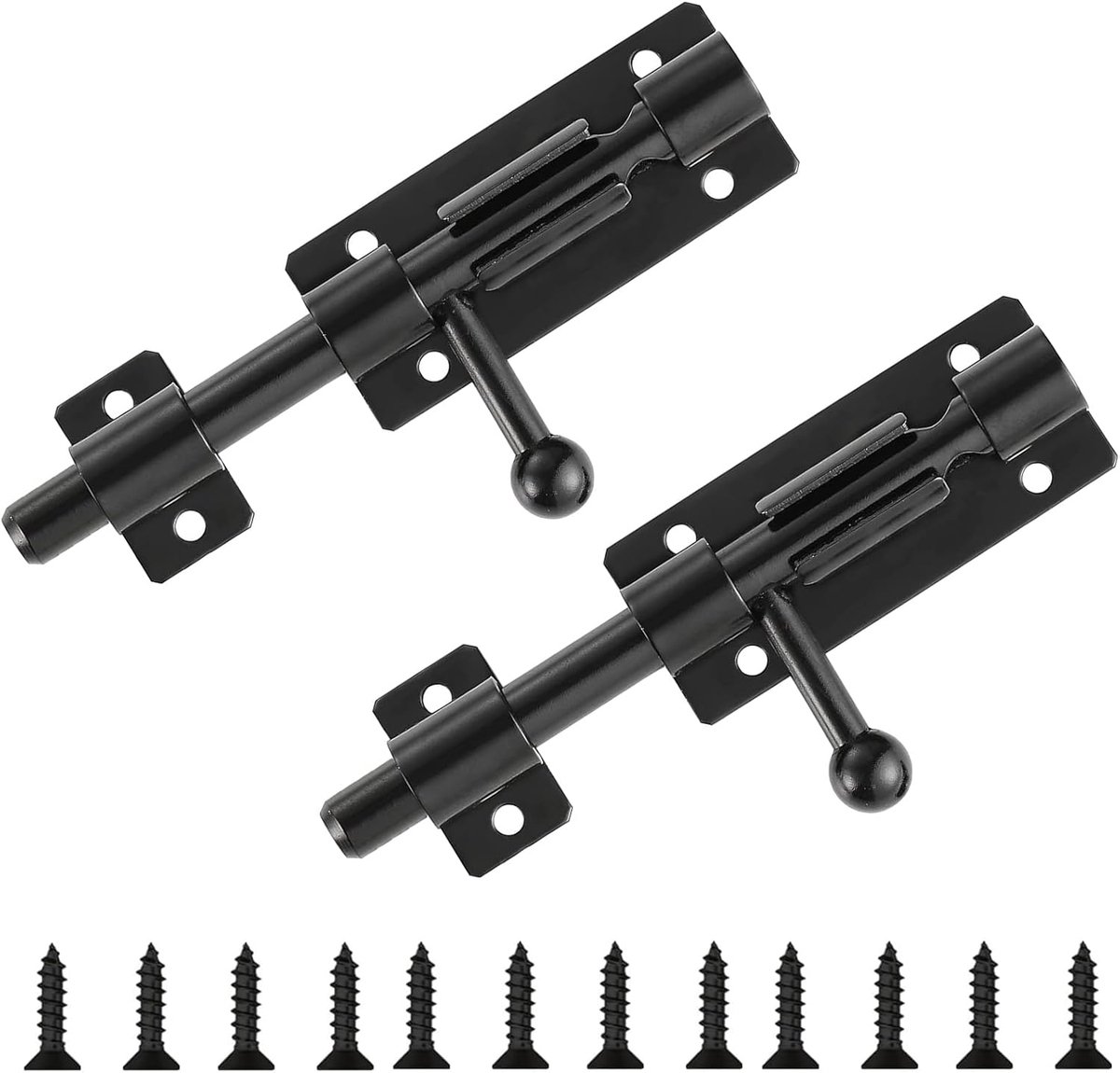 Deurschuifsluiting 10cm - RVS 304 - Zwart - Voor beveiliging van schuifpoorten - ShopVlot