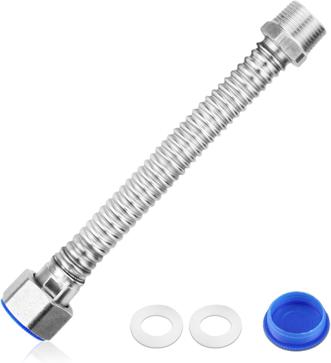 Reinforcement Hose 3/4 Inch - RVS Gegolfde Slang - 40 cm Universele Aansluiting - ShopVlot