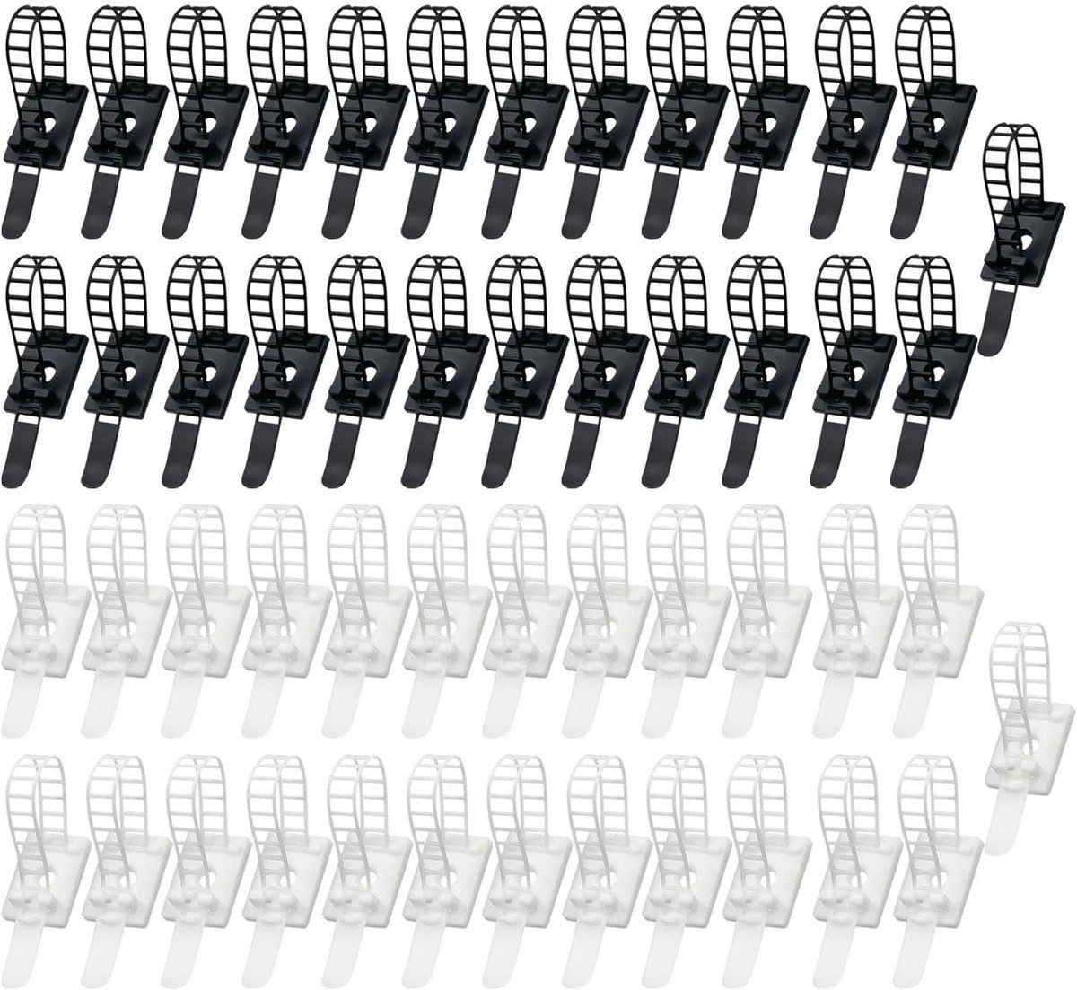 Nylon Kabelbindingen 50 Stuks - 8x91 mm - Zwart en Wit - Draadorganisator voor Thuisgebruik - ShopVlot