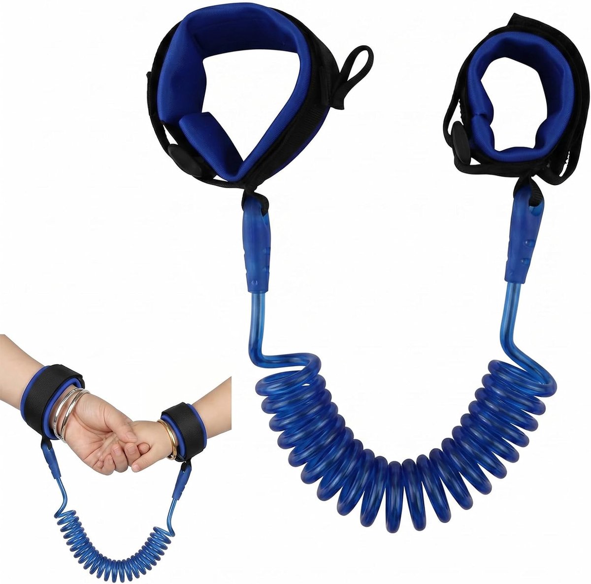 Kinderriem voor kinderen - transparant blauw - anti-verlies armband - veilig wandelen met ouders - ShopVlot