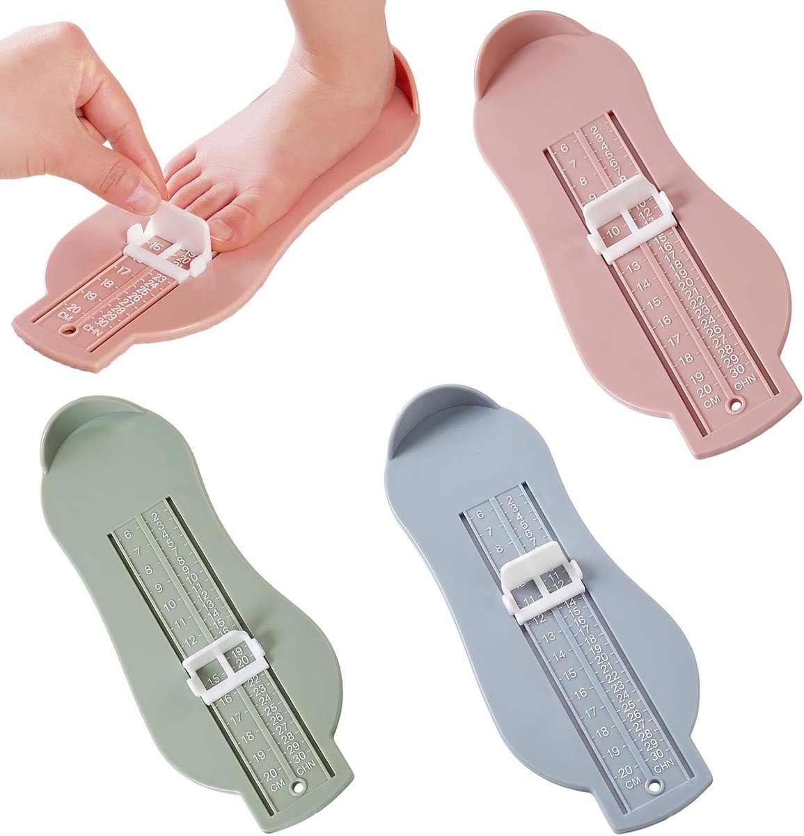 Voetmeters set voor kinderen - 3 stuks - Nordic kleuren - Voor snelle en nauwkeurige schoenmaatmeting - ShopVlot