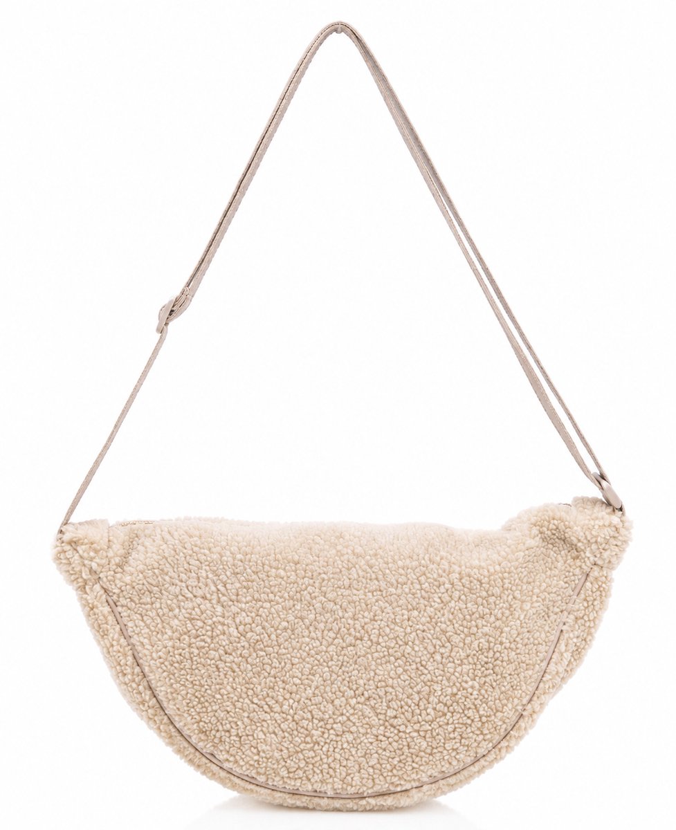 Twisted Peach® | Crossbody tas | Teddy | Beige | Dames | Schoudertas | Halve maan | 30 CM | Compact