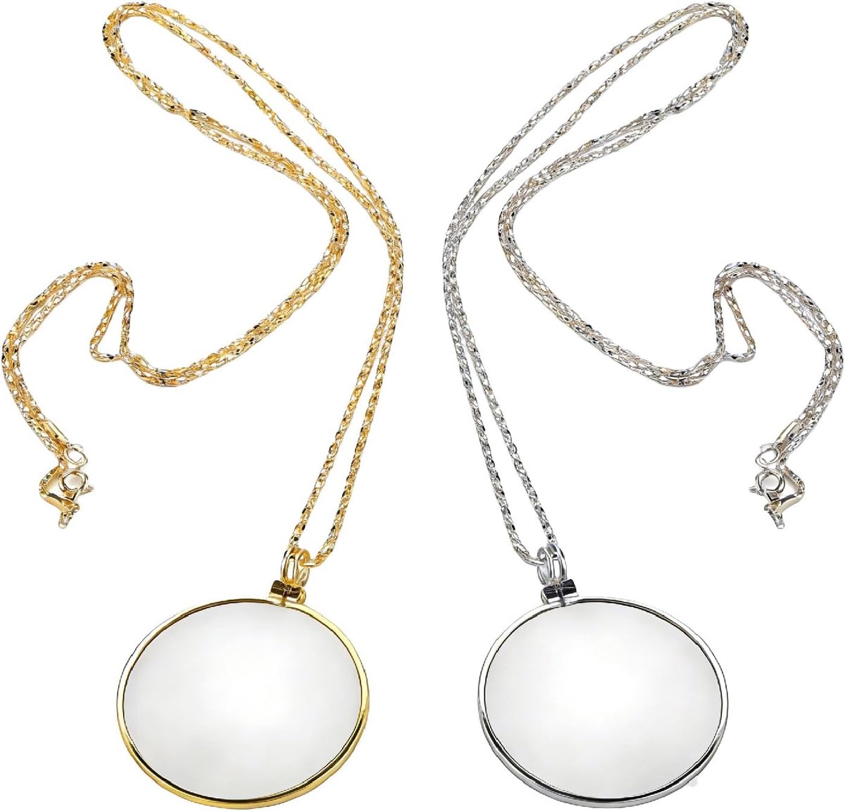 Monoculaire vergrootglas 5x - met gouden/zilveren ketting - retro minimalistisch ontwerp - ideaal voor lezen - ShopVlot