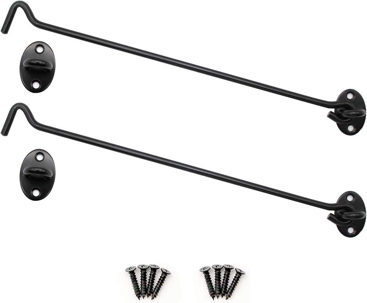 Stalen poortsluiting haak oogsluiting - 12 inch zwart - waterdicht en roestbestendig - ShopVlot
