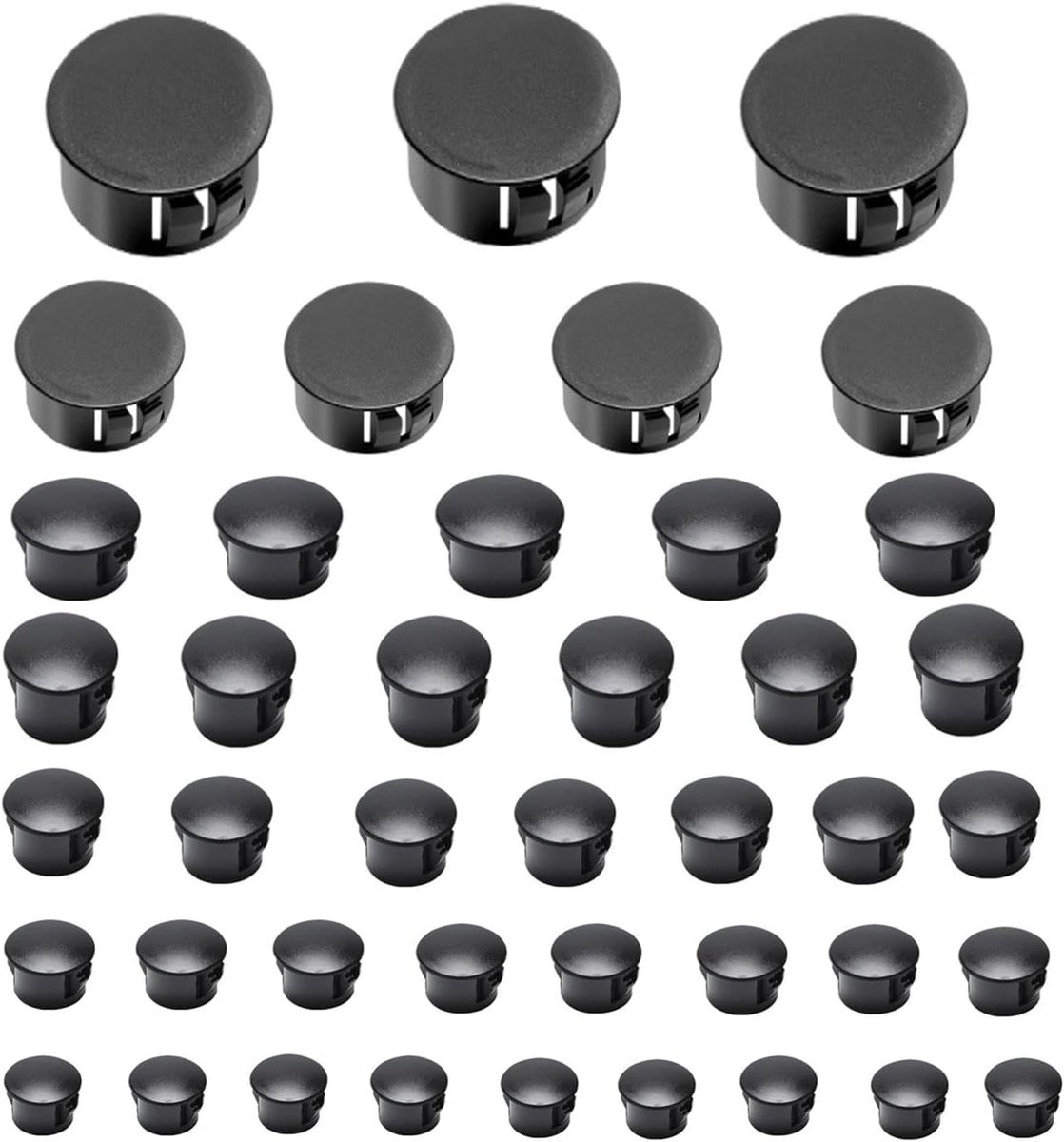 Dekkapjes set 170 stuks zwart 5-25mm - diverse maten - voor meubels - ideaal voor het afwerken van schroefgaten - ShopVlot