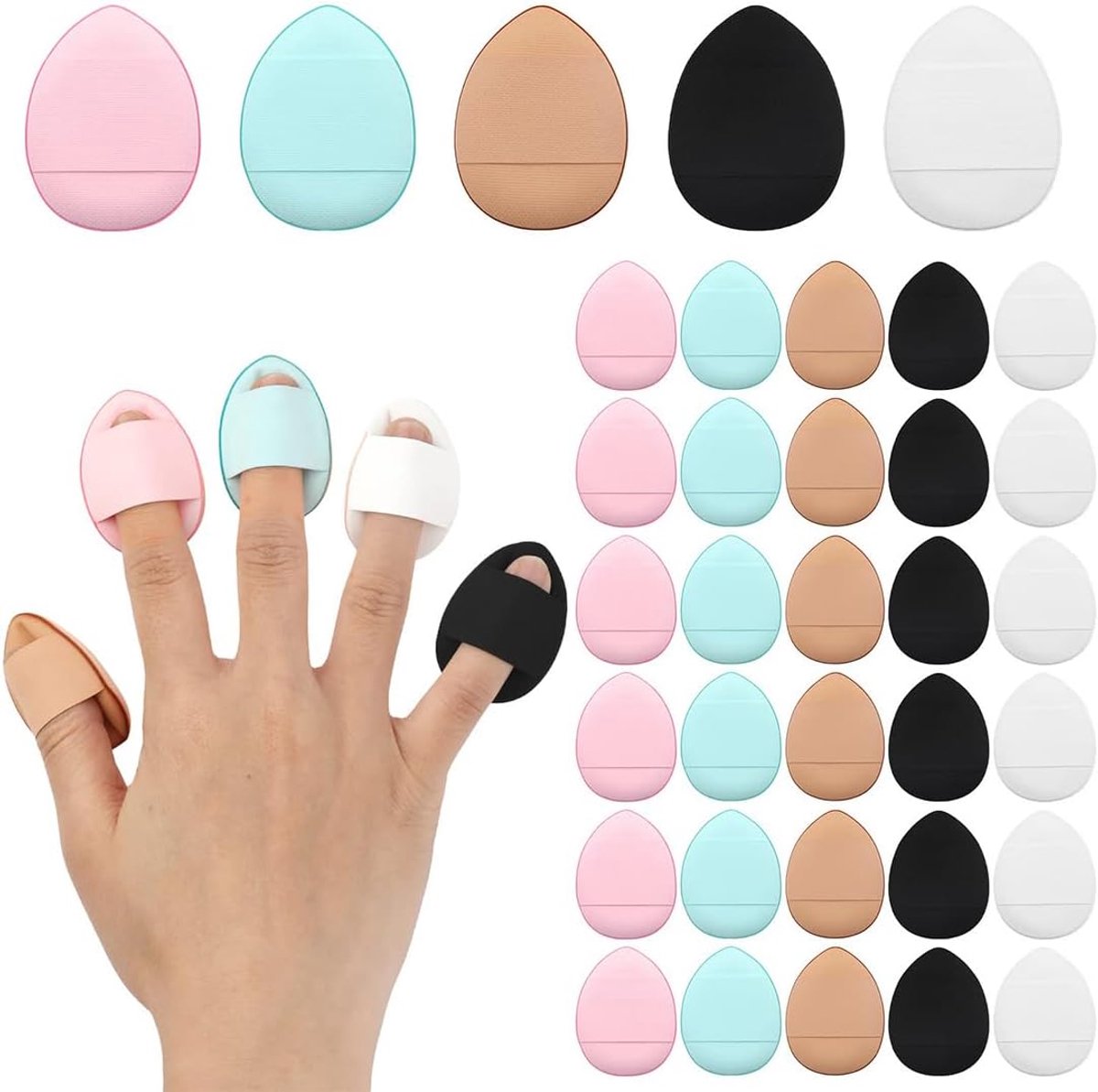Make-up sponsjes 35 stuks - Mini applicators - Zacht katoen - Precisie voor oog- en neuskosmetica - ShopVlot