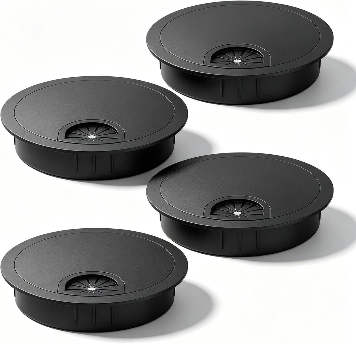 Kabeldoorvoer 60mm - Elegant zwart - Robuust zinklegering - Organiseer je werkplek - ShopVlot