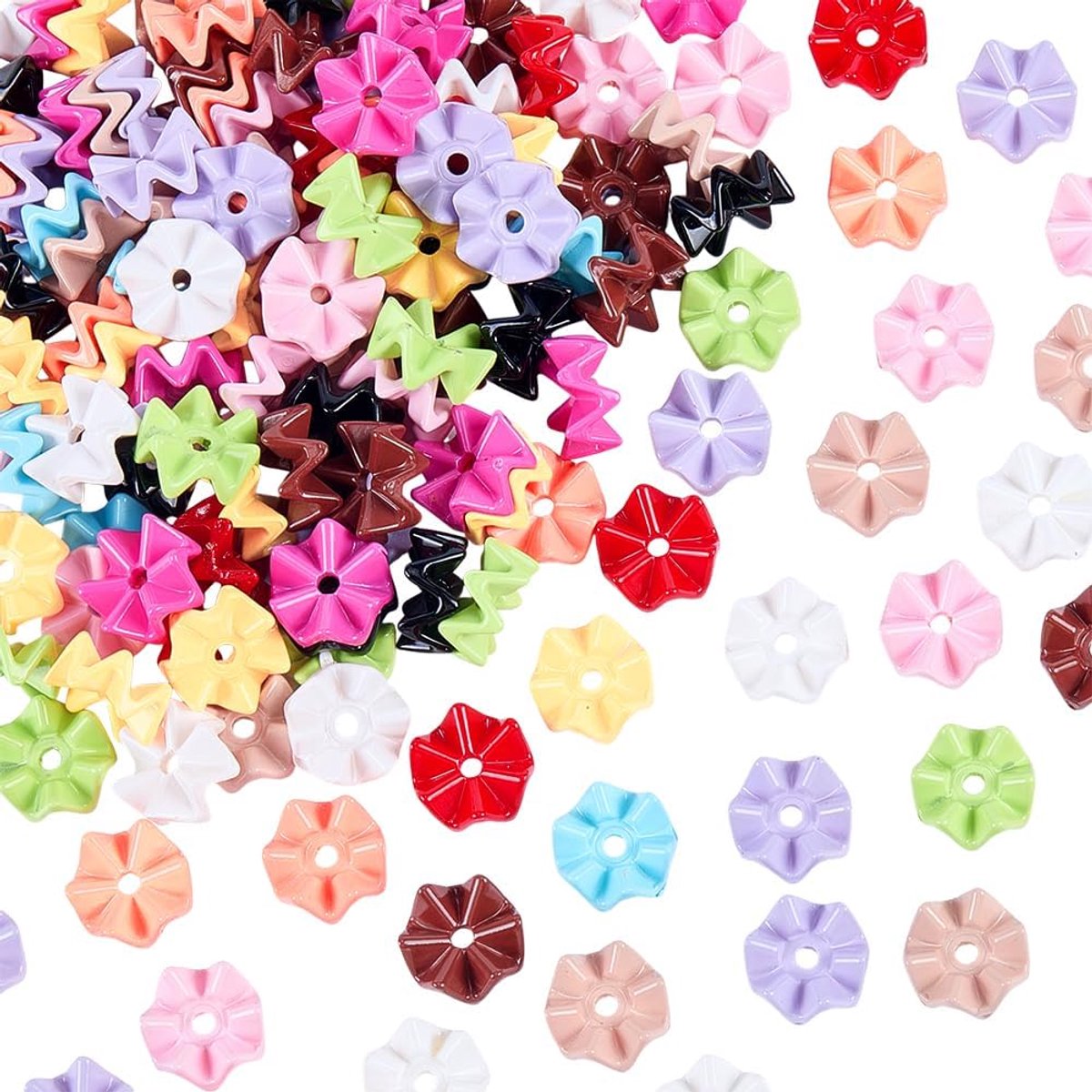 Acrylkralen 200 stuks - Ondoorzichtig - Kleurrijke golven - Perfect voor sieraden maken - ShopVlot