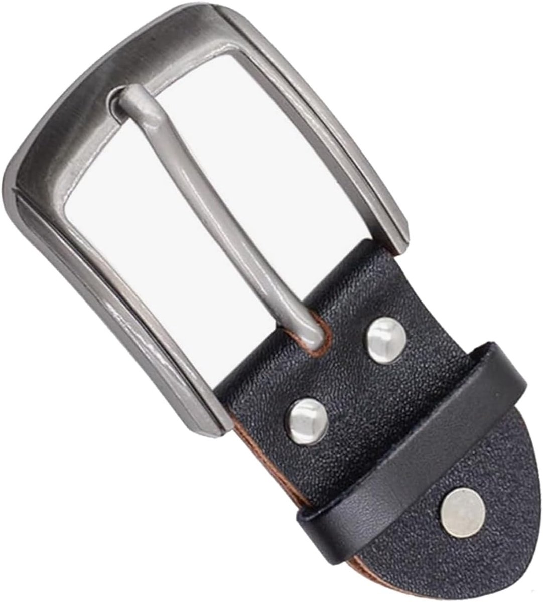 Heren Buckle - Zwart Leren Vervangingsriem - Klassiek Vierkant - Stijlvol en Duurzaam - ShopVlot
