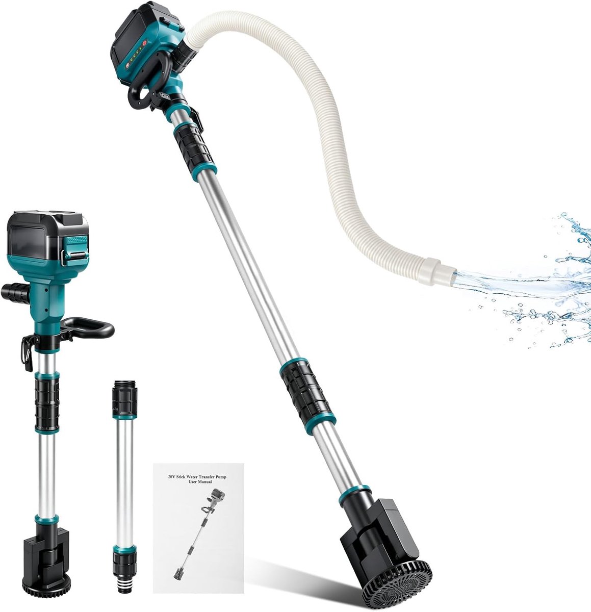 Draadloze waterpomp 800 GPH - rotorkop ±90° - ideaal voor zwembad, tuin of boot - ShopVlot