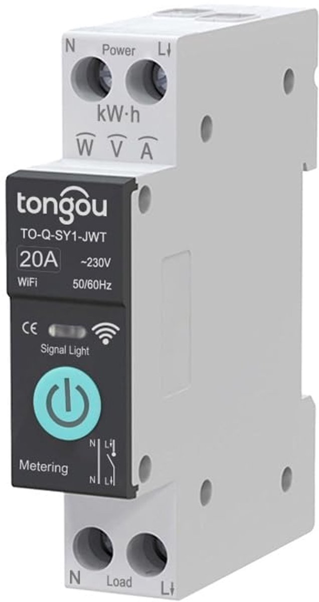 Slimme schakelaars 20A - Tuya ZigBee met meter - DRAAILAAT systeem - eenvoudig op afstand bedienen - ShopVlot